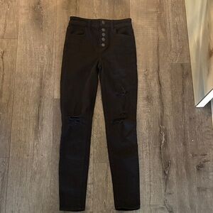 American Eagle Skinny Jeans, Size 0, Black, Next Level Stretch